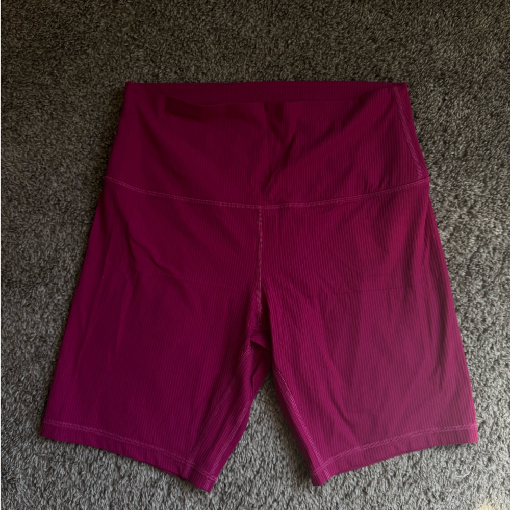 Lululemon ribbed Pink biker Shorts